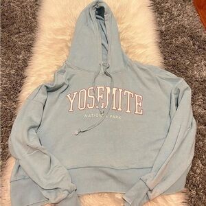 Yosemite Light Blue Cropped Hoodie